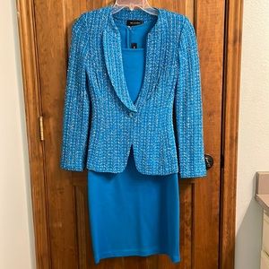 Blue St. John dress and matching jacket. Size 0